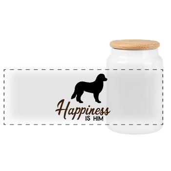 Bernese Mountain Dog - Panoramic Cookie Jar with Wooden Lid - white - Front