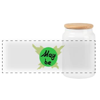 May be – Grüner Kreis Grafik - Panorama Keksdose mit Holzdeckel - Weiß - Vorne