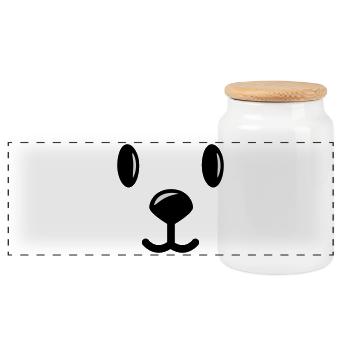 teddy bär bärchen face - Panorama Keksdose mit Holzdeckel - Weiß - Vorne