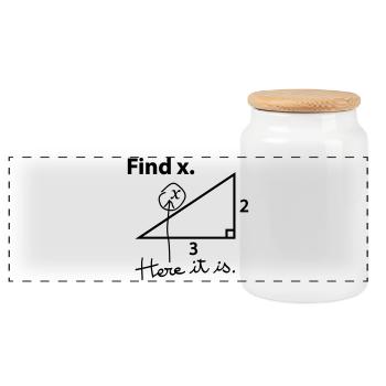 Find X. - Panoramic Cookie Jar with Wooden Lid - white - Front