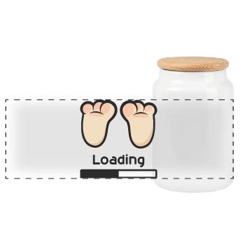 Loading... - Panoramic Cookie Jar with Wooden Lid - white - Front