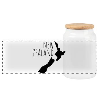 new zealand - Boîte à biscuits avec couvercle en bois - blanc - Devant