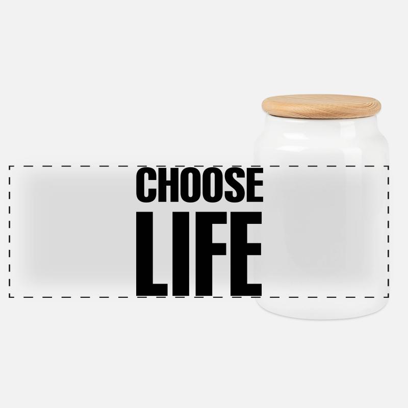 Choose life - Panorama Keksdose mit Holzdeckel - Weiß