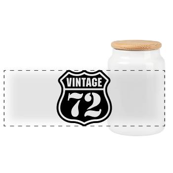 Vintage 72 - Panorama Keksdose mit Holzdeckel - Weiß - Vorne