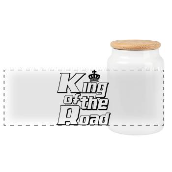 LKW Fahrer,LKW ,Trucker Fun King of the ..(25) - Panorama Keksdose mit Holzdeckel - Weiß - Vorne
