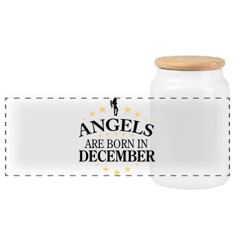Vêtements de sport décembre anges - Boîte à biscuits avec couvercle en bois - blanc - Devant