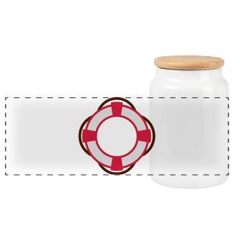 life preserver - Panoramic Cookie Jar with Wooden Lid - white - Front