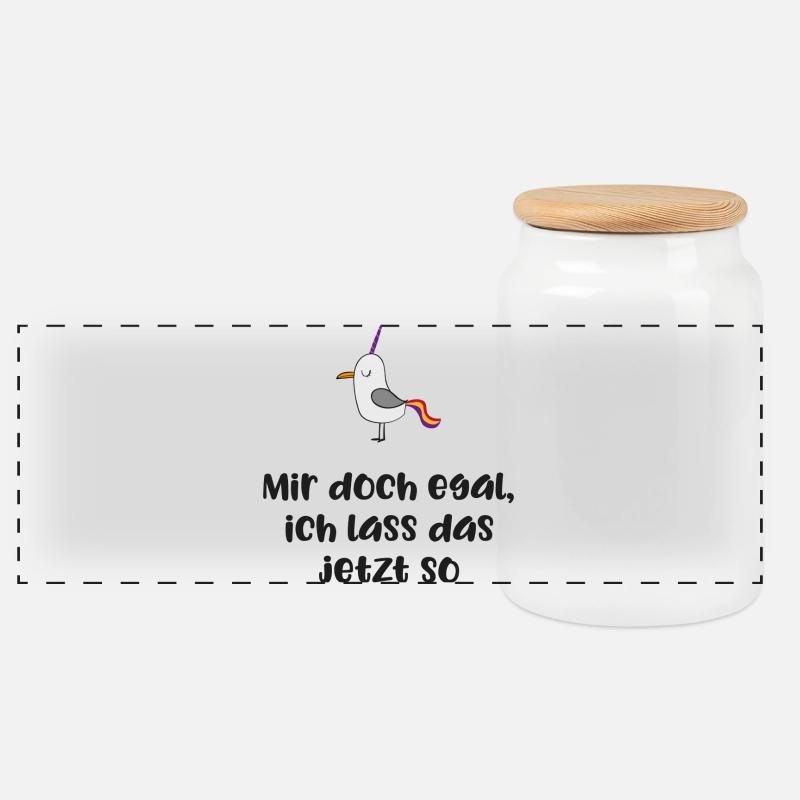 lustiger Spruch - Panorama Keksdose mit Holzdeckel - Weiß