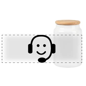 6061912 122553078 Call Center - Boîte à biscuits avec couvercle en bois - blanc - Devant