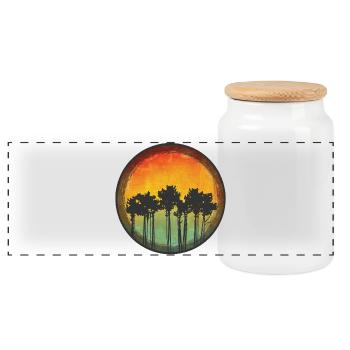 Pins sur une dune - Boîte à biscuits avec couvercle en bois - blanc - Devant