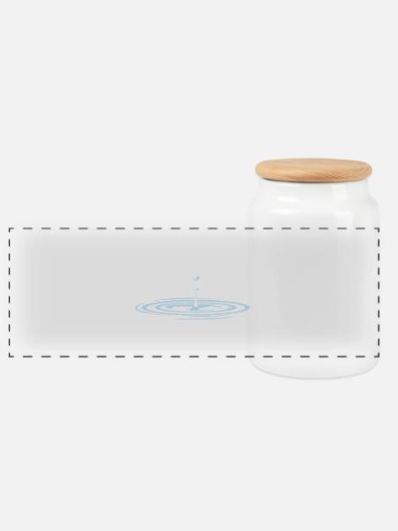 Wassertropfen waterdrop - Panorama Keksdose mit Holzdeckel - Weiß