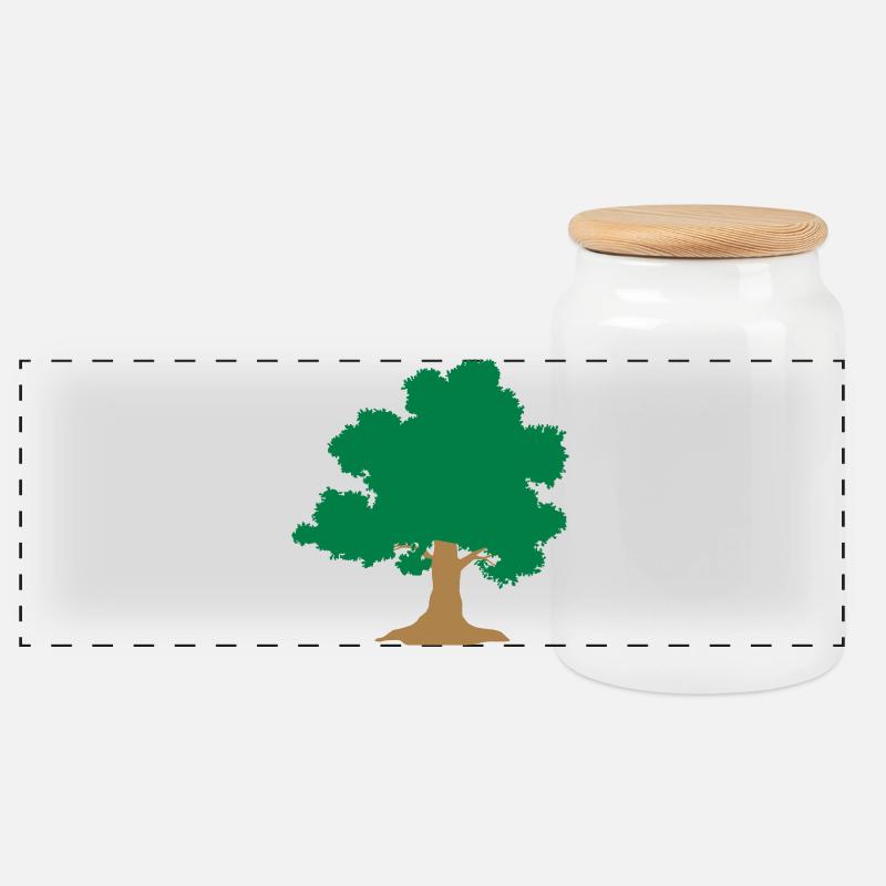 wild tree Baum - Panorama Keksdose mit Holzdeckel - Weiß