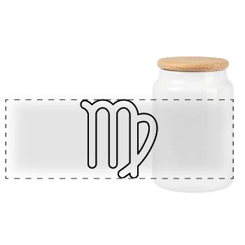 Virgo zodiac constellation zodiac sign - Panoramic Cookie Jar with Wooden Lid - white - Front