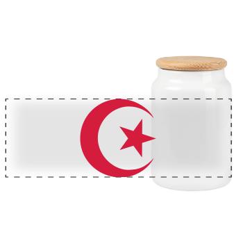 Drapeau algérien - Boîte à biscuits avec couvercle en bois - blanc - Devant