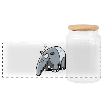 Lustiges Tapir I Tapire I Kinder Comic Geschenk - Panorama Keksdose mit Holzdeckel - Weiß - Vorne