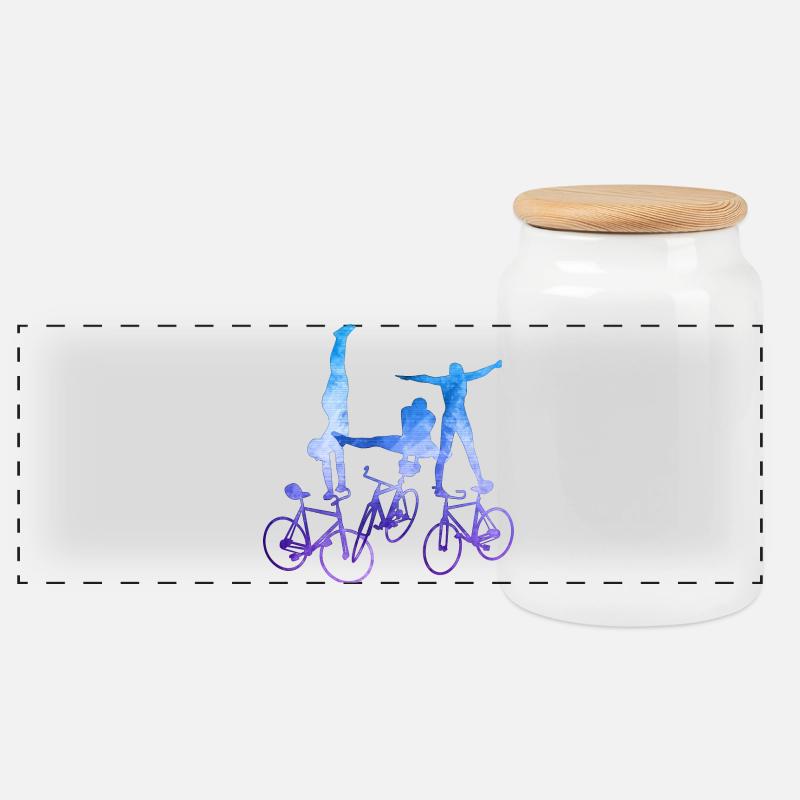 Kunstrad, Kunstradfahren, Hallenradsport - Panorama Keksdose mit Holzdeckel - Weiß