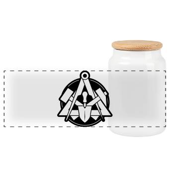 Maurer coat of arms - vector - Panoramic Cookie Jar with Wooden Lid - white - Front