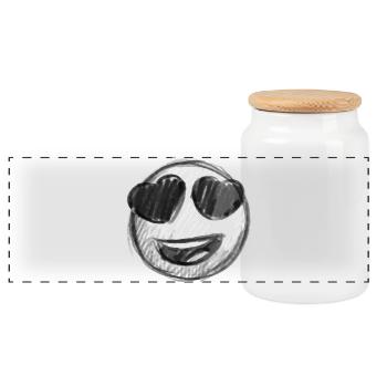 Emoji kiss heart love Emoji - Panoramic Cookie Jar with Wooden Lid - white - Front