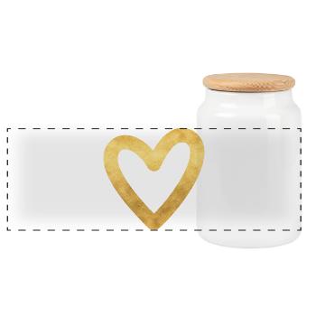 Coeur or je symbole cadeau d'amour - Boîte à biscuits avec couvercle en bois - blanc - Devant