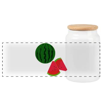 Melonen, Früchtedesigns, Sommerliche kleidung - Panorama Keksdose mit Holzdeckel - Weiß - Vorne