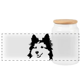 Hund - Panorama Keksdose mit Holzdeckel - Weiß - Vorne