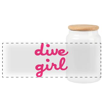 dive girl - Panorama Keksdose mit Holzdeckel - Weiß - Vorne