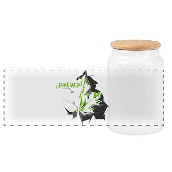 maple leaf nature tree symbol illustration nature - Panoramic Cookie Jar with Wooden Lid - white - Front