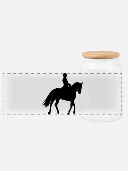 Ponyreiten - Panorama Keksdose mit Holzdeckel - Weiß