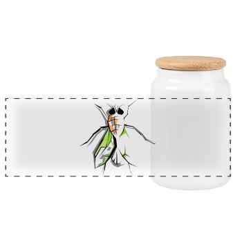 mouche mouche insectes insectes symbole insecte cadeau - Boîte à biscuits avec couvercle en bois - blanc - Devant