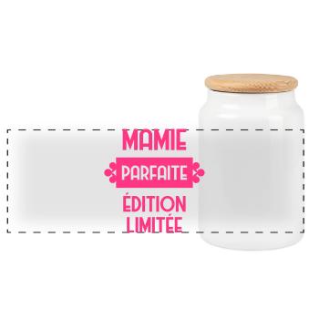 Mamie / Mamy / Grand Mere / Grand-Mère / Bébé - Boîte à biscuits avec couvercle en bois - blanc - Devant