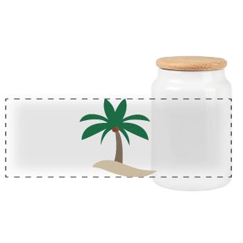 paume - Boîte à biscuits avec couvercle en bois - blanc - Devant