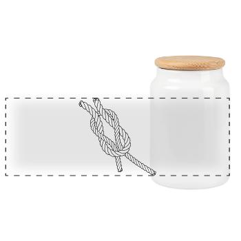 Nœuds croisés quotidiens - Voile &Quotidien - Boîte à biscuits avec couvercle en bois - blanc - Devant