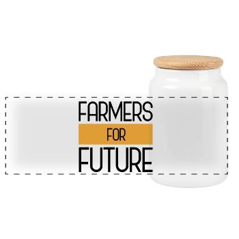 Farmers for Future - Boîte à biscuits avec couvercle en bois - blanc - Devant