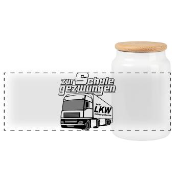 LKW Fahrer,LKW ,Trucker Fun Shirt,......fahren(25) - Panorama Keksdose mit Holzdeckel - Weiß - Vorne