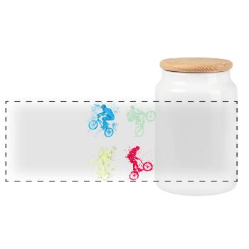 BMX / Bmx / bmx / Geschenkidee / Geburtstag - Panorama Keksdose mit Holzdeckel - Weiß - Vorne