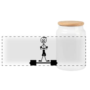 Musculation avec les mains sur le logo de l’autre - Boîte à biscuits avec couvercle en bois - blanc - Devant