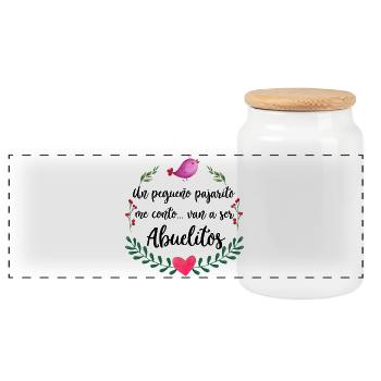 Annonce d’Abuelitos - Boîte à biscuits avec couvercle en bois - blanc - Devant