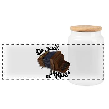 Harmonica - Do spuit d'Musi | ZiachON! - Panoramic Cookie Jar with Wooden Lid - white - Front