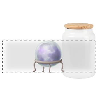 Wahrsager Kugel Mystisches Design - Panorama Keksdose mit Holzdeckel - Weiß - Vorne