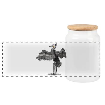 Kormoran - Panorama Keksdose mit Holzdeckel - Weiß - Vorne