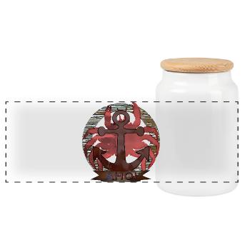 Le crabe de maritim - Boîte à biscuits avec couvercle en bois - blanc - Devant