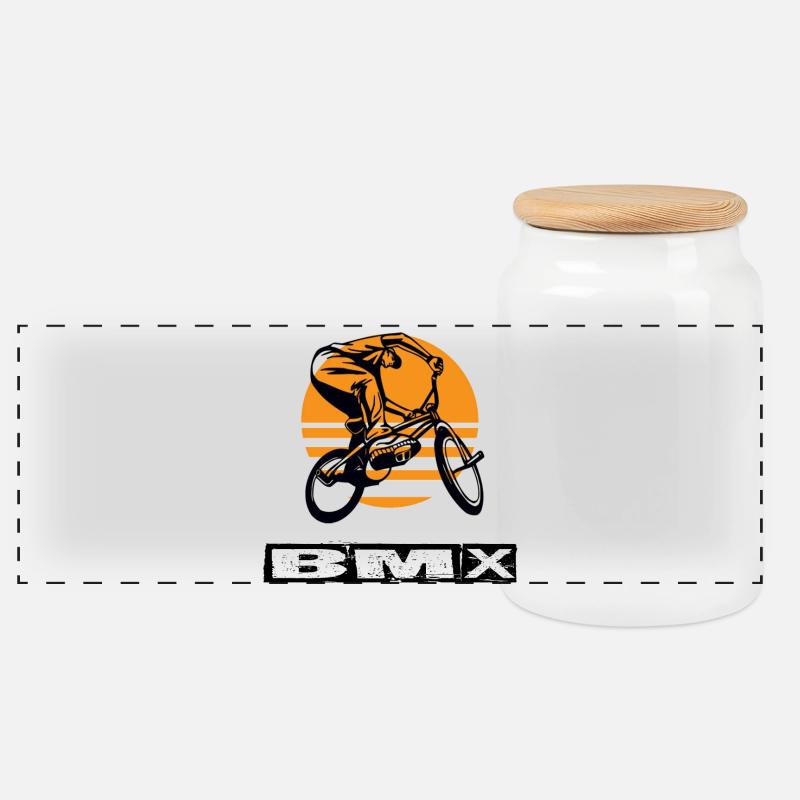 BMX - Panorama Keksdose mit Holzdeckel - Weiß