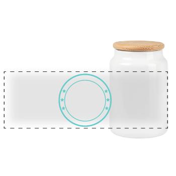 Je peux pas j'ai foot. Dessin footballeur - Boîte à biscuits avec couvercle en bois - blanc - Devant
