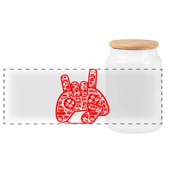 gamerr - Boîte à biscuits avec couvercle en bois - blanc - Devant