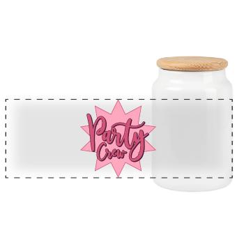 Partycrew Party Crew - Boîte à biscuits avec couvercle en bois - blanc - Devant