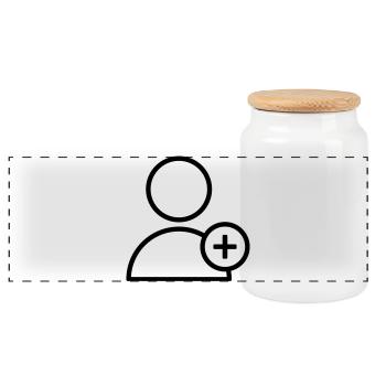 Ajouter un partenaire Ajouter un ami Ajouter - Boîte à biscuits avec couvercle en bois - blanc - Devant