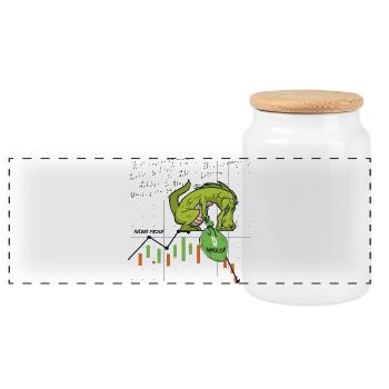 Dinocoin à l’épreuve du temps ? - Boîte à biscuits avec couvercle en bois - blanc - Devant