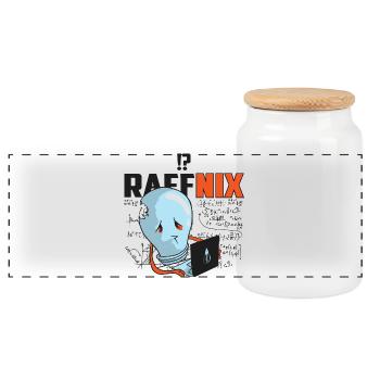 Raffnix Light Bulb - Panoramic Cookie Jar with Wooden Lid - white - Front
