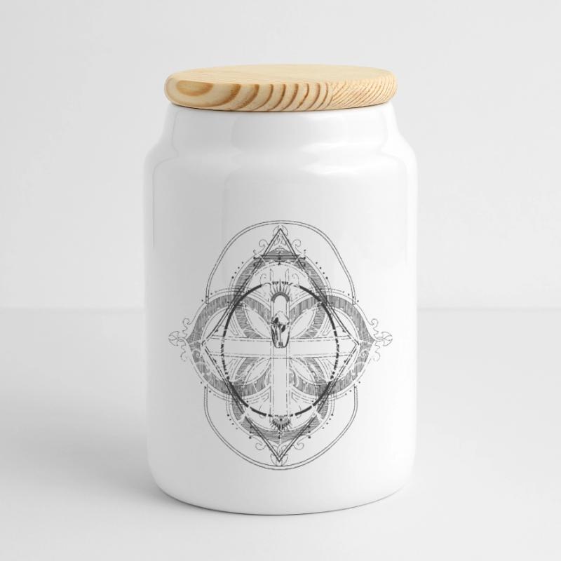 Insekten Muster Psychedelisch Bug Pattern Panorama Keksdose mit Holzdeckel