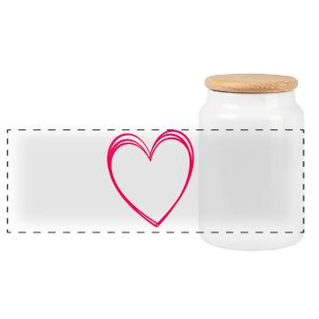I love Gaurin buste - Boîte à biscuits avec couvercle en bois - blanc - Devant